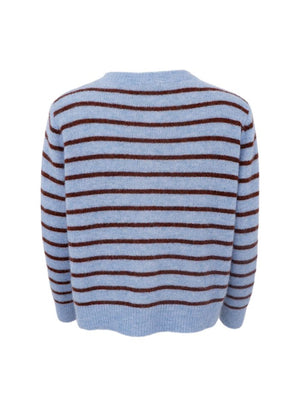 Dell Striped Knitted Cardigan - Blue