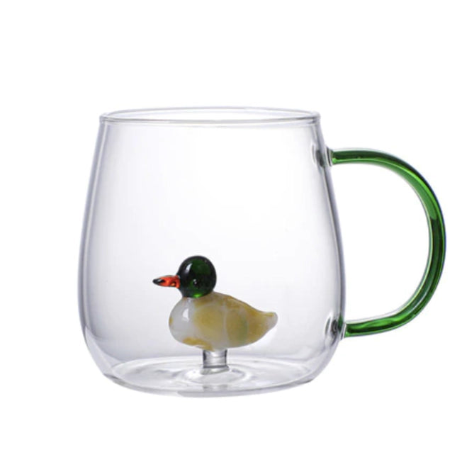 Animal Shape Glass Cup - Duck