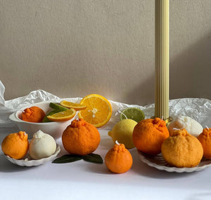 Tangerine Shaped Candle: Orange / Unscented / Small