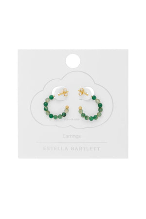 Green Agate Amelia Hoop Earrings