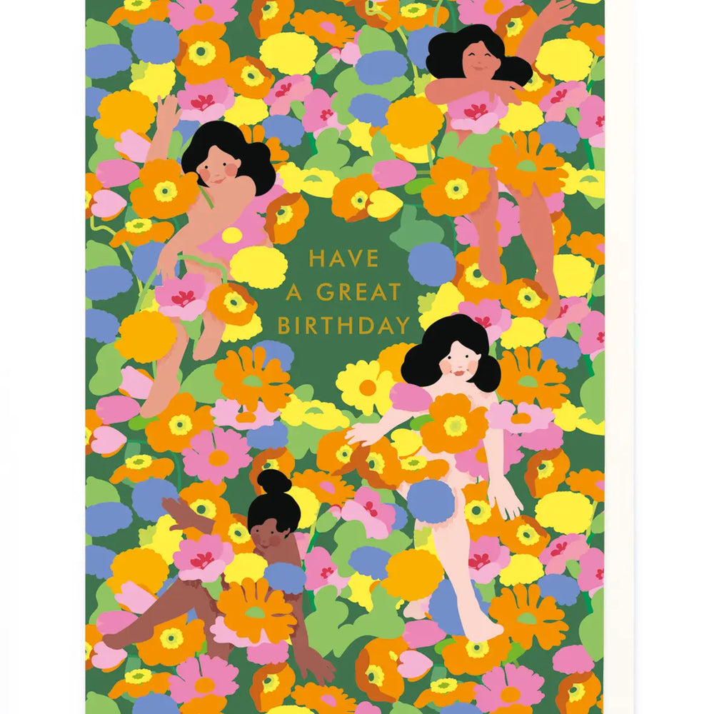 Flower Bed Birthday Card