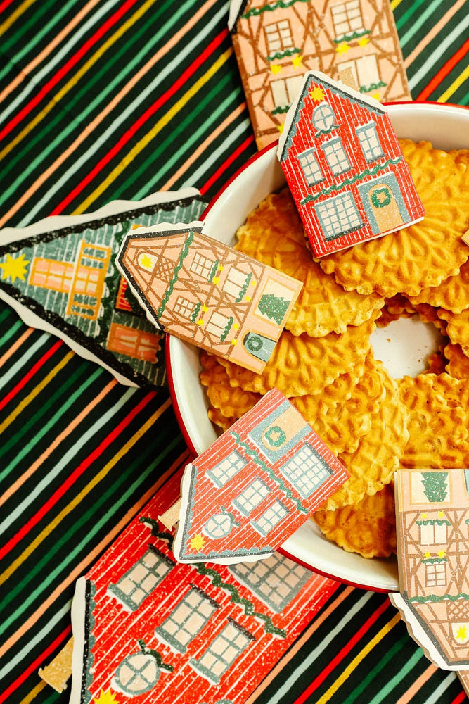 Pink Cottage Die Cut Card - Winter Cottage Collection