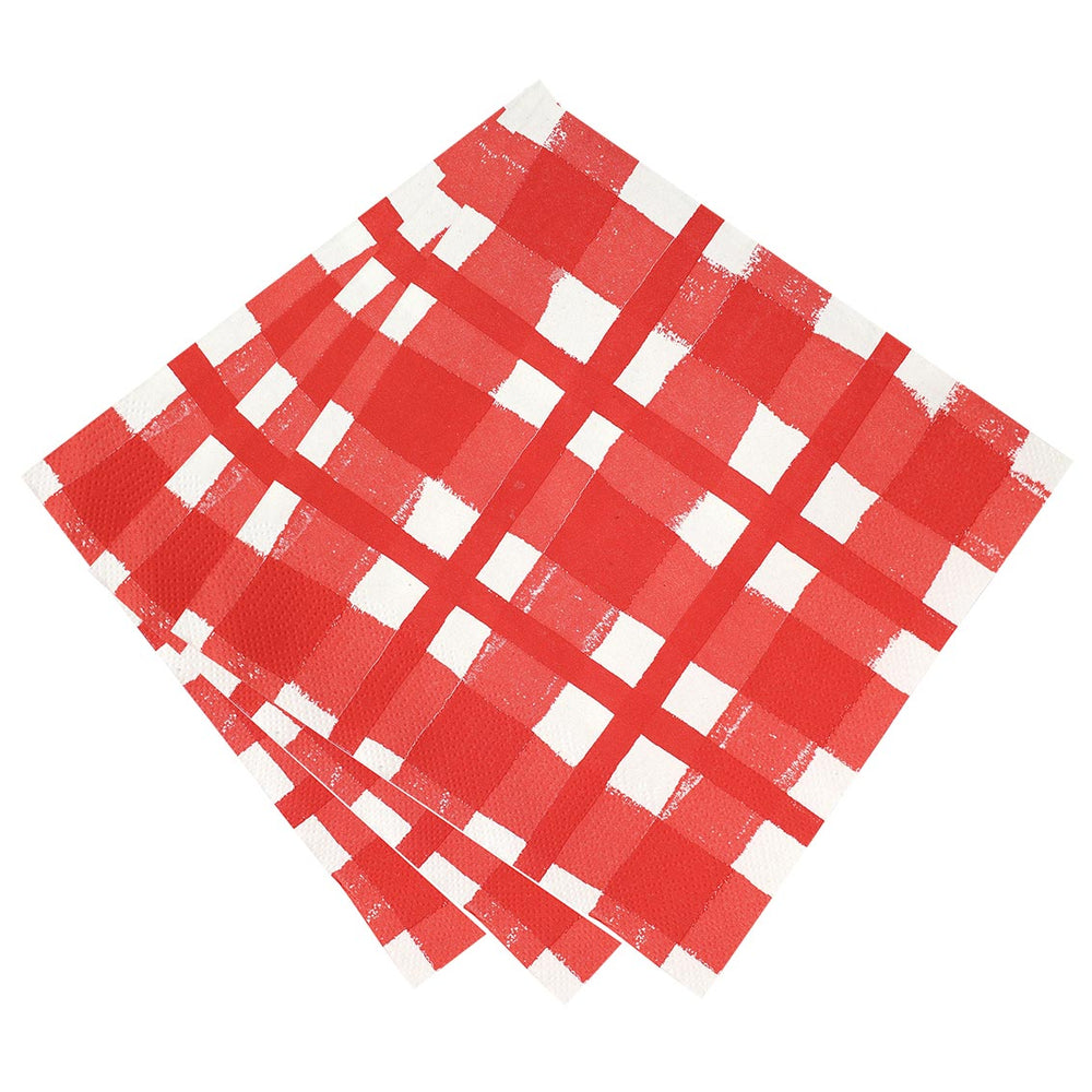 Red & White Check Napkins - Pack of 20
