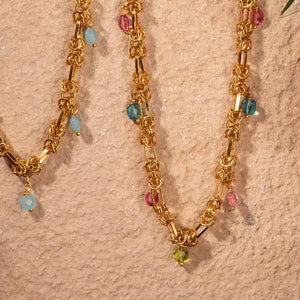 Talibah Multistone Necklace - Apatites, Tourmalines and Aquamarines