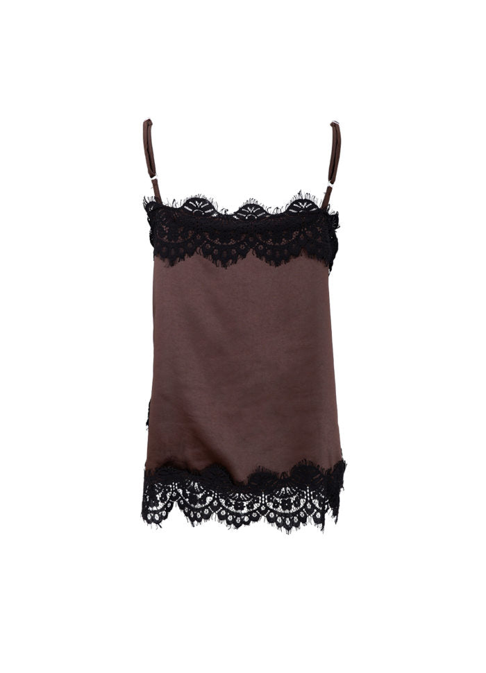 Evie Lace Top - Coffee