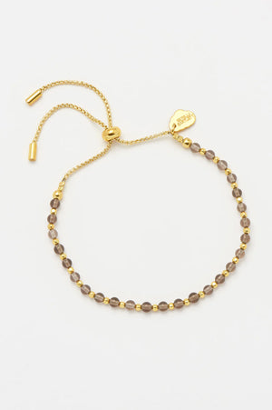 Amelia Bracelet Gold Plated With Smoky Quartz