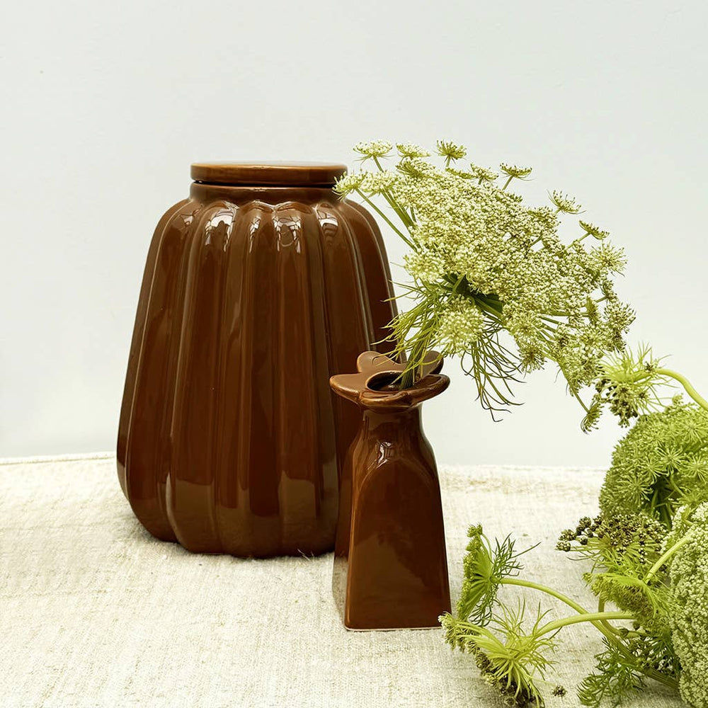 Flower Soliflore Vase - Brown