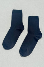 Her Socks - Mercerized Combed Cotton Rib: Peacock