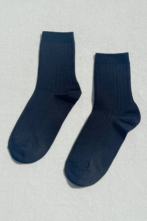 Her Socks - Mercerized Combed Cotton Rib: Peacock