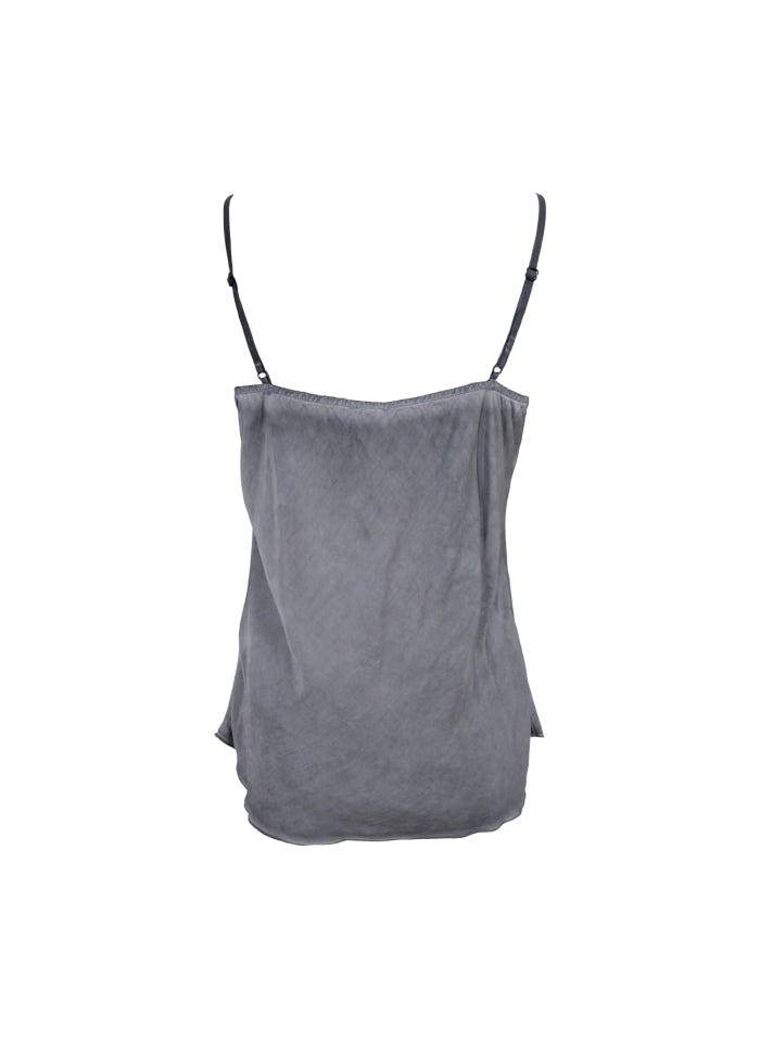 Lou Satin Strap Top - Grey