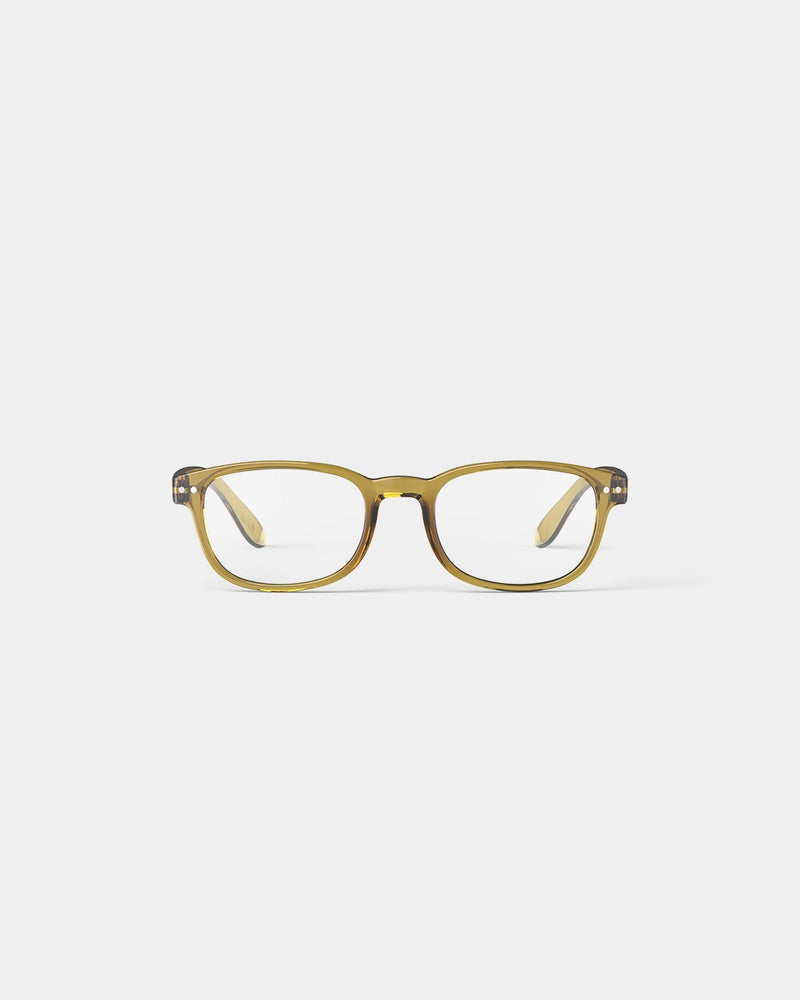 Shape B Golden Green Reading Glasses
