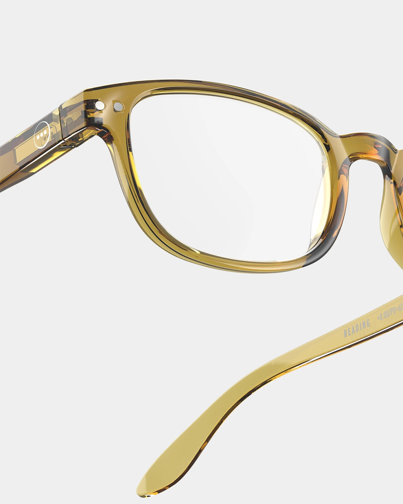 Shape B Golden Green Reading Glasses