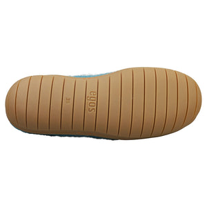 Hand-Made Sea Blue Felted Wool Slippers With Rubber Soles