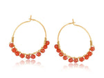 Elsa Beaded Hoop Earrings - Orange