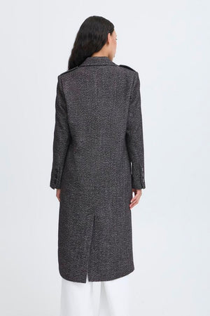 Emmalu Coat - Black Herringbone