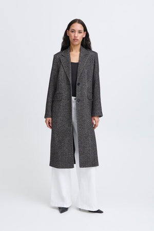 Emmalu Coat - Black Herringbone