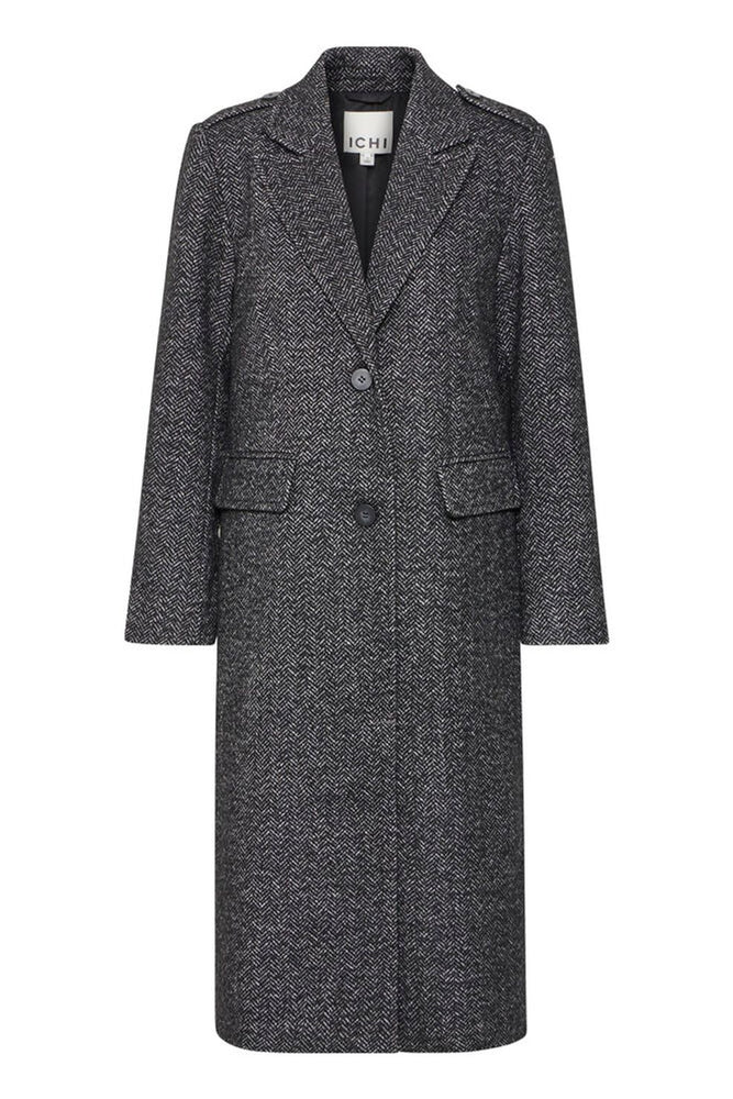Emmalu Coat - Black Herringbone