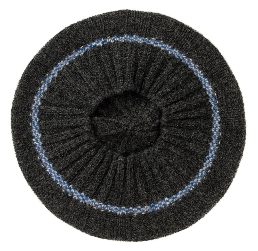 Bowden Colourblock Rib Beret - Charcoal