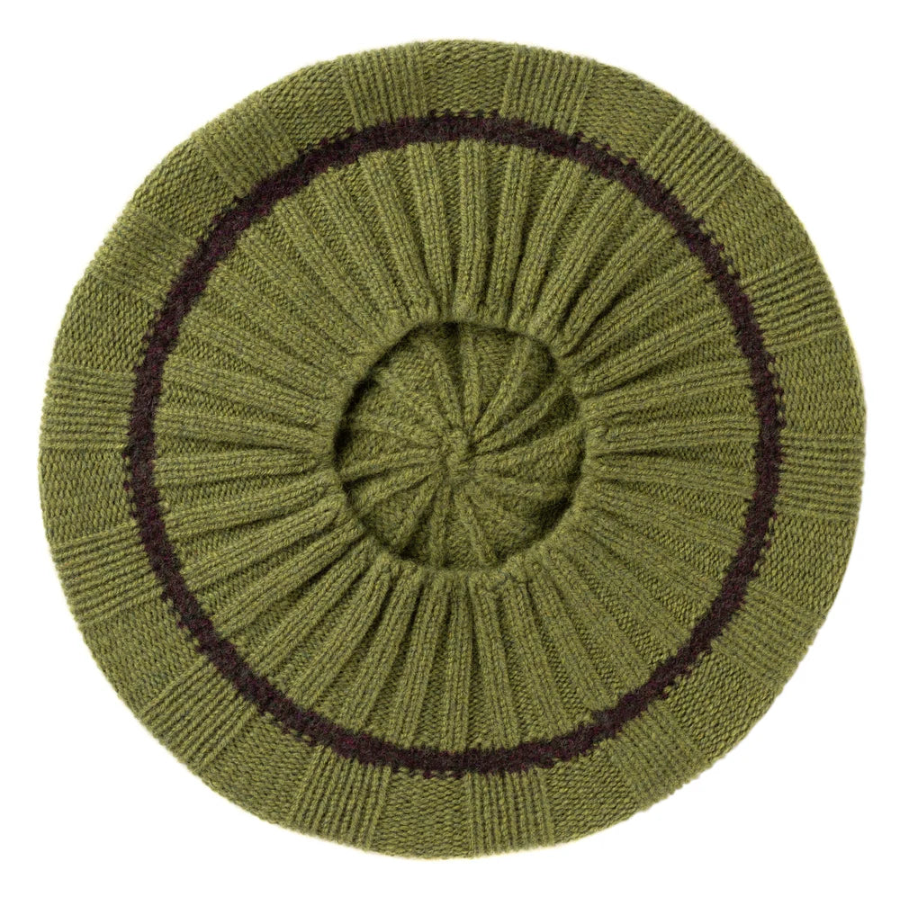 Bowden Colourblock Rib Beret - Greenbean