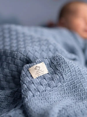 Jeans Blue Square Baby Blanket - Organic Cotton