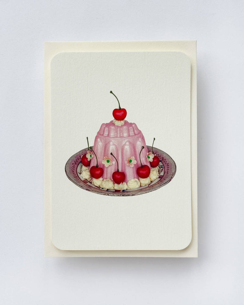 Rose Petal Cream Blancmange Greeting Card