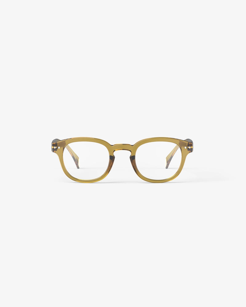 Shape C Golden Green Reading Glasses