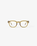 Shape C Golden Green Reading Glasses