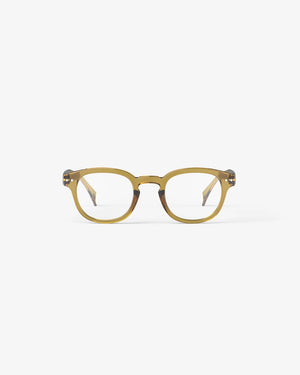 Shape C Golden Green Reading Glasses