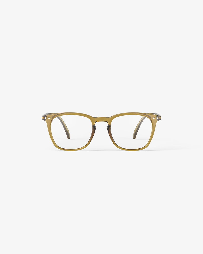 Shape E Golden Green Reading Glasses