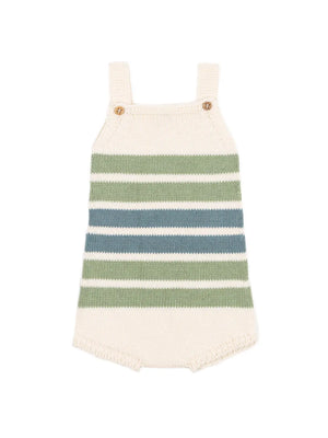 Green Stripes Romper - Organic Cotton