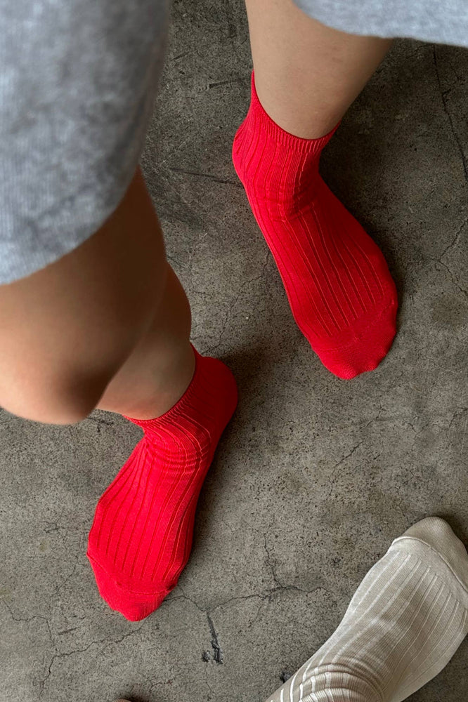 Her Socks - Mercerized Combed Cotton Rib: Coffee