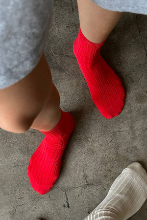Her Socks - Mercerized Combed Cotton Rib: Pesto