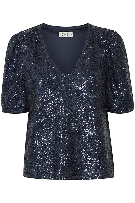 Fauci Sequin Top - Maritime Blue