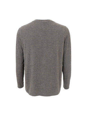 Faye Loose Long-Sleeved Top - Grey Stripe