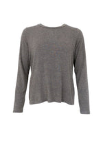 Faye Loose Long-Sleeved Top - Grey Stripe