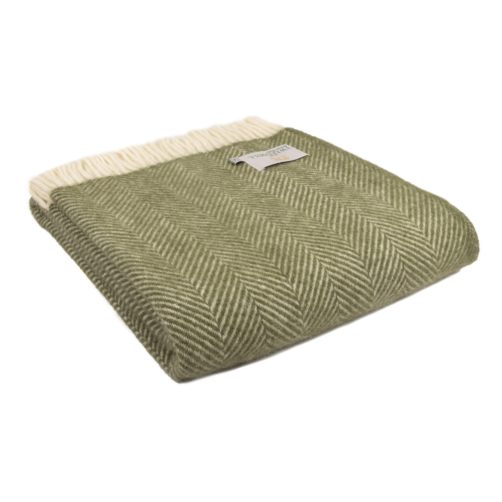 Fishbone Blanket - Olive