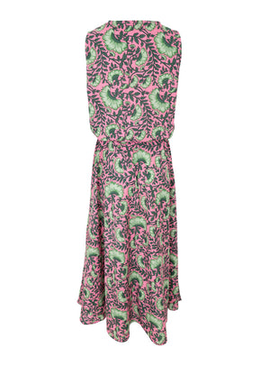 Flora Cotton Dress - Pink/ Green