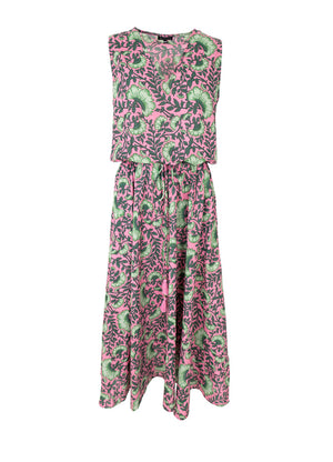 Flora Cotton Dress - Pink/ Green