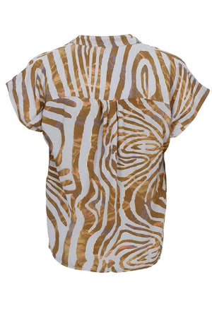 Luna Andrea Blouse - Blue Zebra