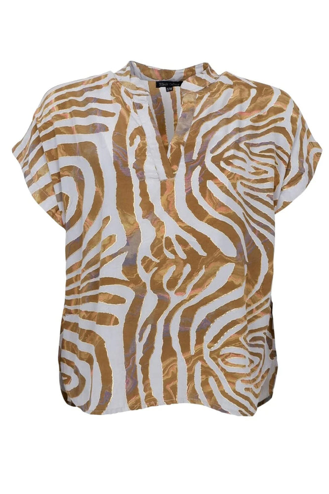 Luna Andrea Blouse - Blue Zebra