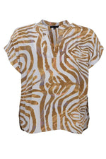 Luna Andrea Blouse - Blue Zebra