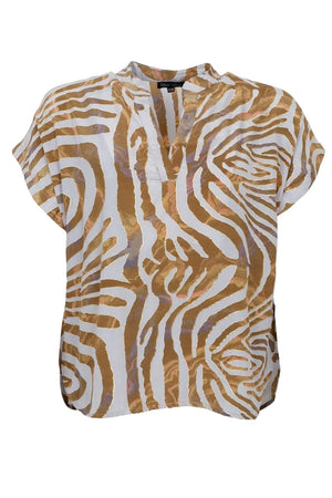 Luna Andrea Blouse - Blue Zebra