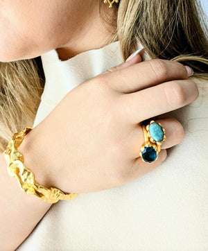 Gala Bangle 'Slave' Bracelet - Cast Bronze Gold Plated