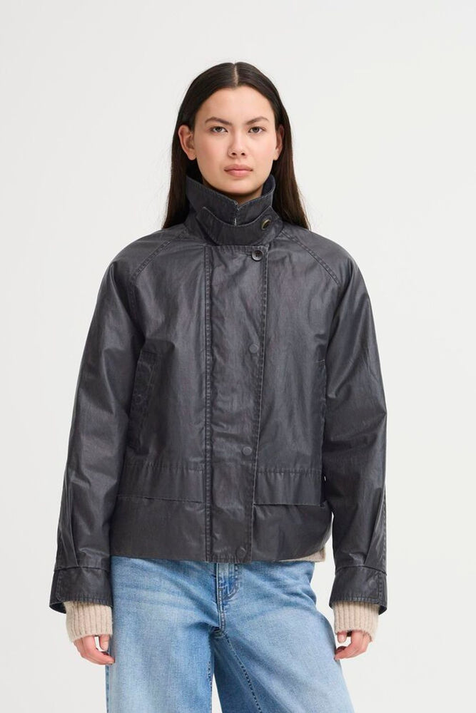 Ganilo Casual Waxed Jacket - Navy