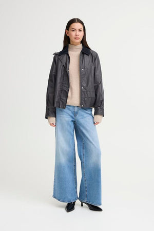 Ganilo Casual Waxed Jacket - Navy