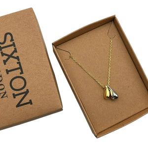 Gold And Silver Droplet Necklace