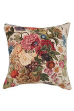 Primula Square Cushion and Velvet Cover - Stone