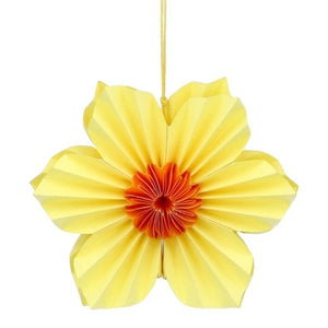 Large Yellow Six Petal Paper Flower Decoration