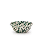 Enamel Splatter Enamelware Cereal Bowl - Green and Cereal 20 oz