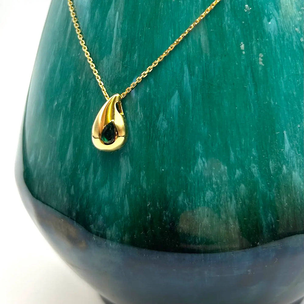 Green Droplet Necklace